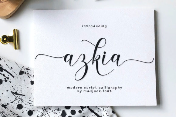 Azkia Script Font for Elegant Handmade Branding