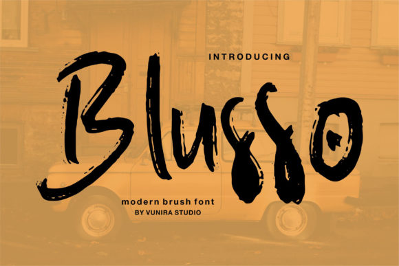 Blusso Font: Warm, Paint-Brushed Script for Human-Centered Campaigns
