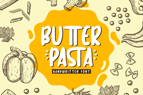Butter Pasta Font for Small Business Branding