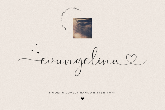 Evangelina Font: A Delicate Script Handwritten Typeface for Luxury Branding